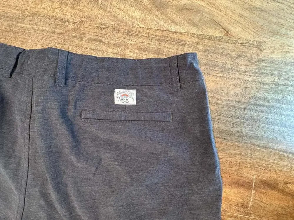 Faherty Shorts Mens 38 Gray All Day Chino 8 Inch Inseam Stretch Casual Summer